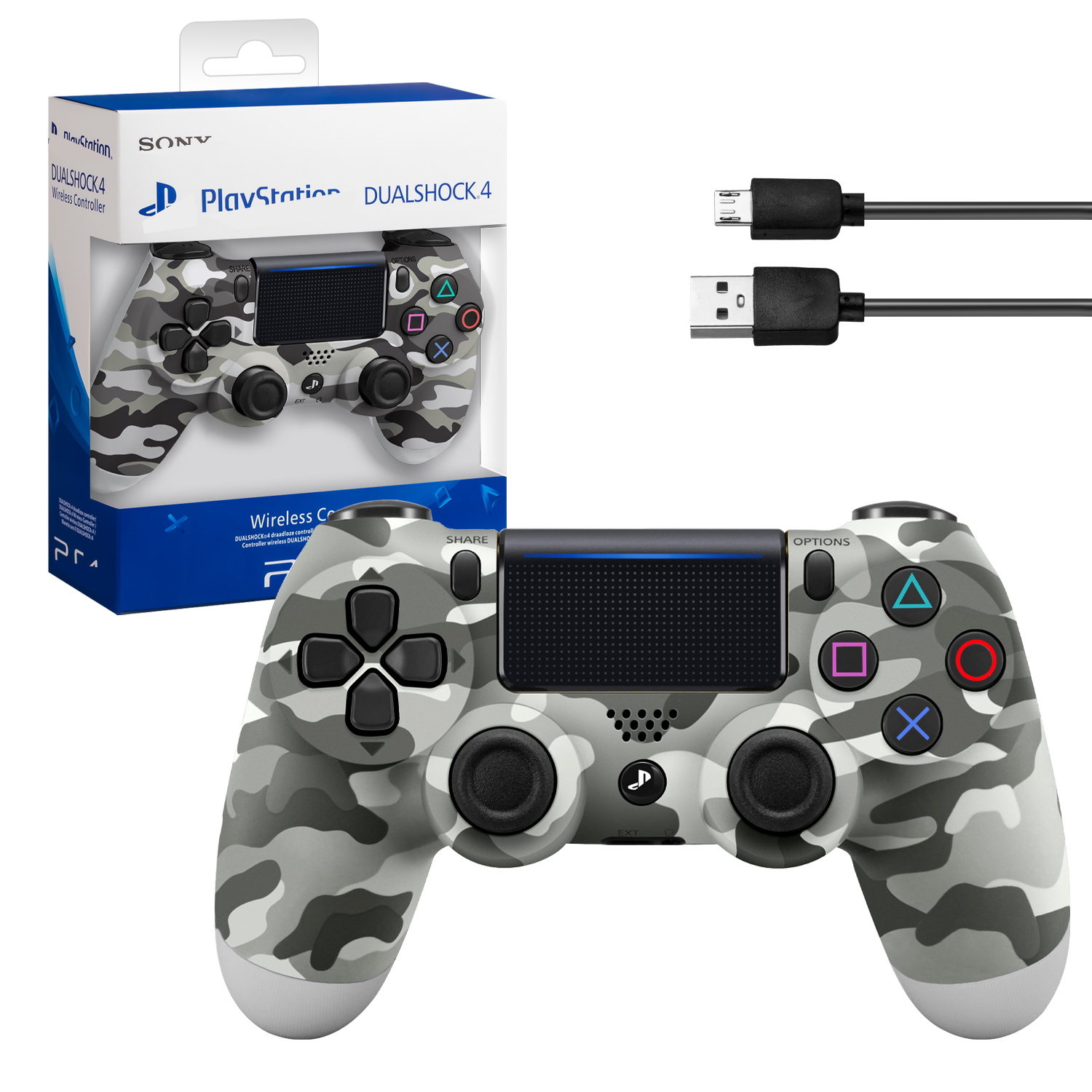 Джойстик PS4 DualShock беспроводной A хаки серый (logo)