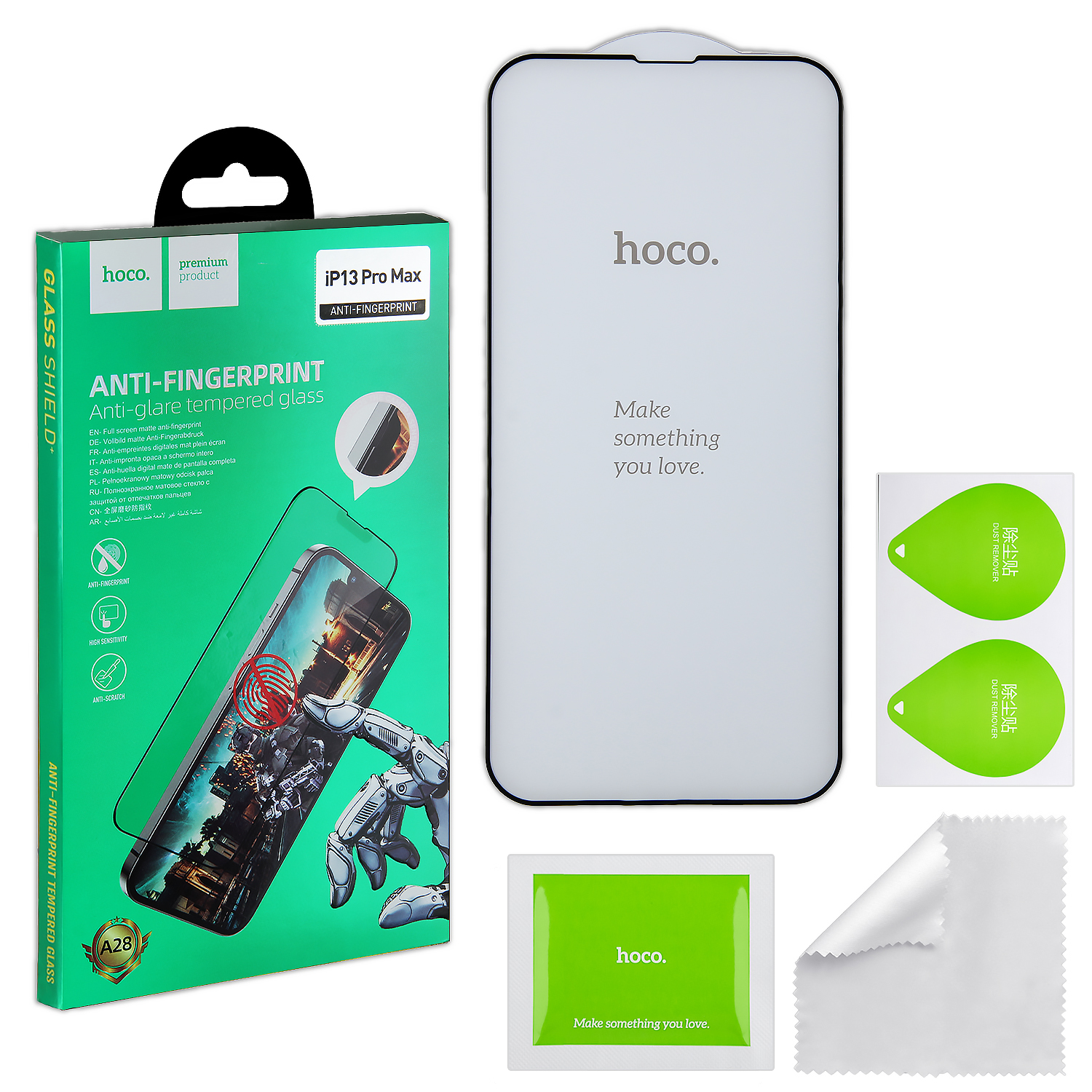Защитное стекло iPh 13 Pro Max/14 Plus (6.7) Matte Anti Fingerprint A28 HOCO