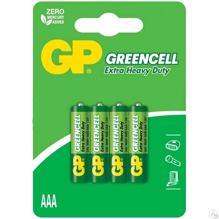 Батарейка GP GreenCell R03 AAA BL4 Heavy Duty 1.5V 