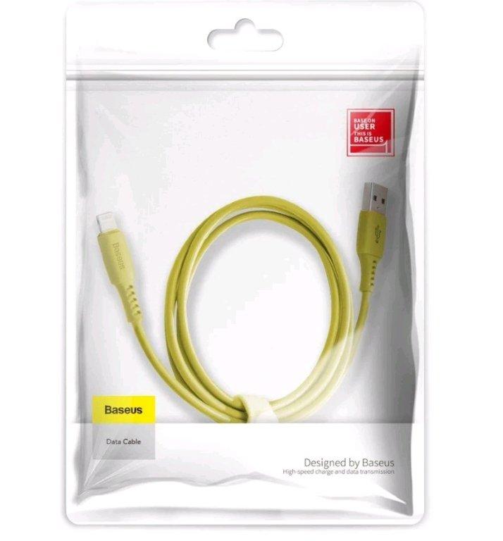 Кабель USB Lightning 1.2M 2.4A Colourful Cable Baseus желтый