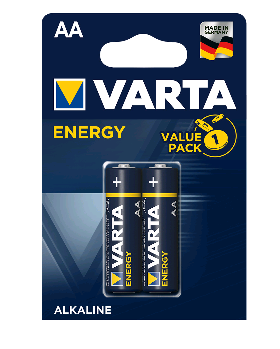 Батарейка Varta ENERGY LR6 AA BL2 Alkaline 1.5V (4106) (2/40/200)