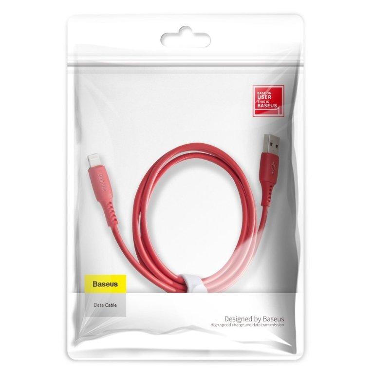 Кабель USB Lightning 1.2M 2.4A Colourful Cable Baseus красный CALDC-09