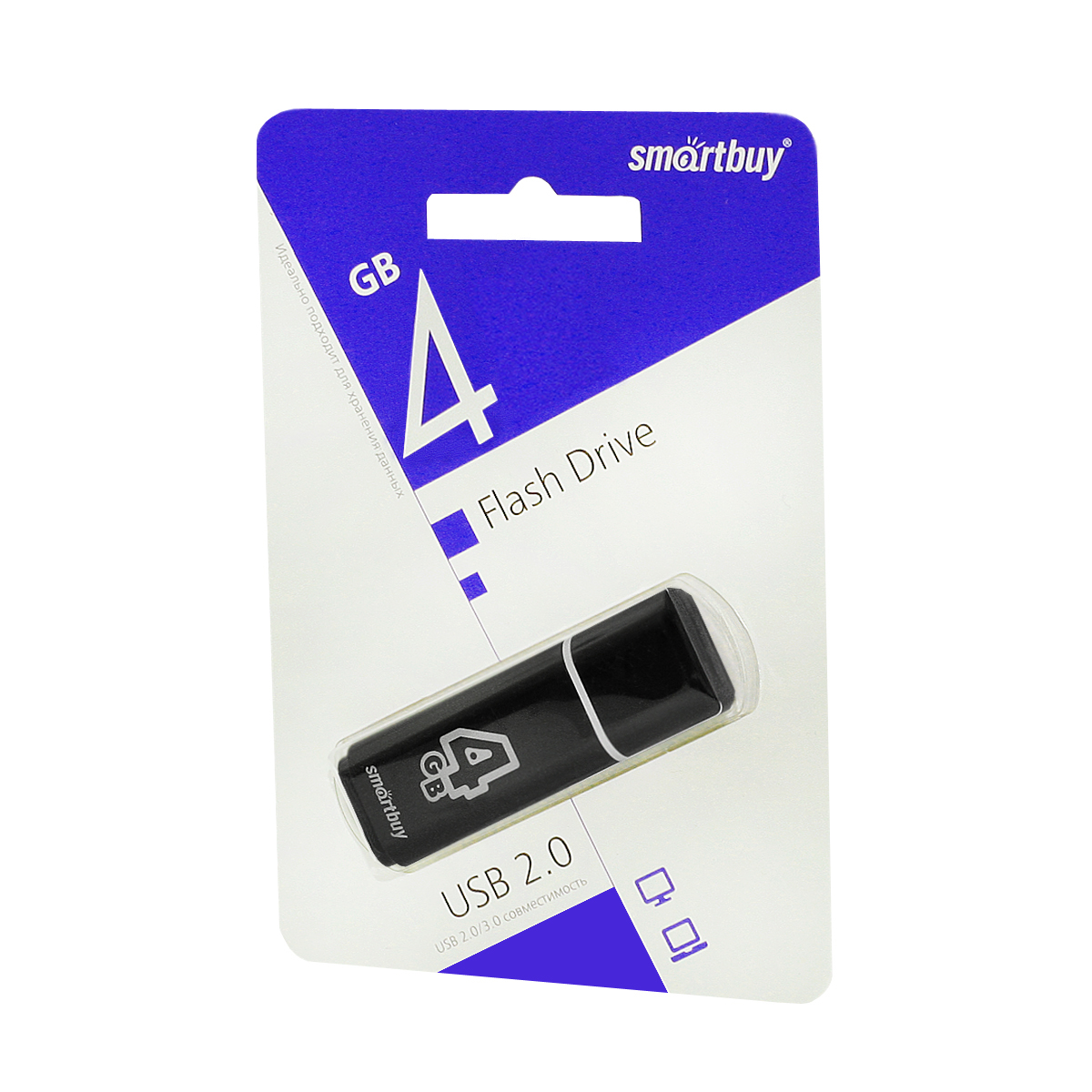 USB накопитель 4 GB Smart Buy Glossy Series Black