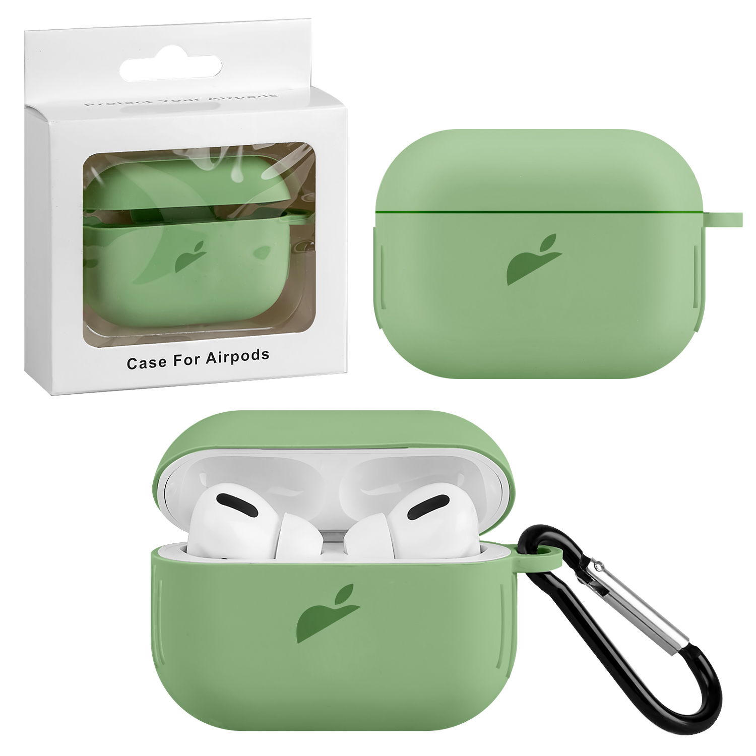 Чехол Apods Pro Silicon Case APL Mint Green (c LOGO)