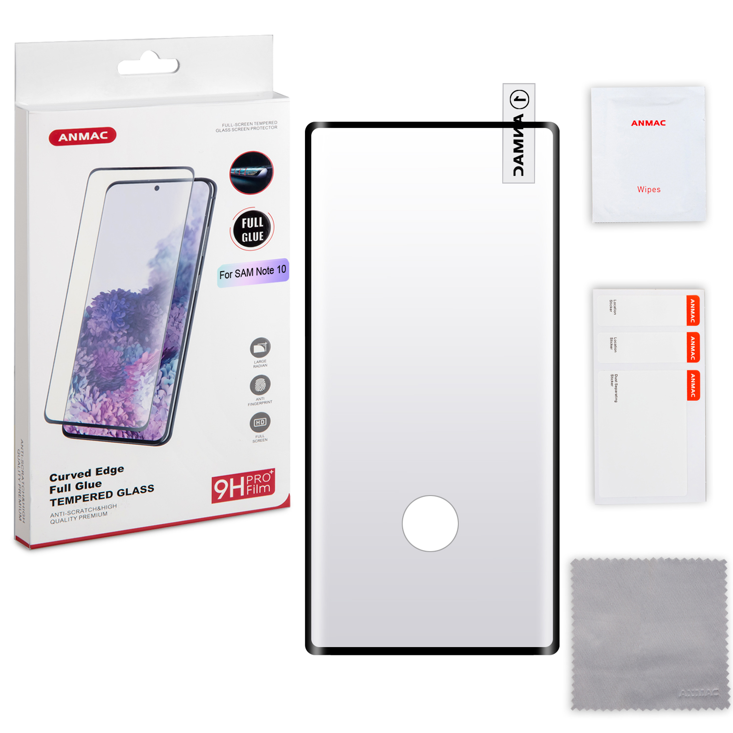 Защитное стекло SAM Note 10 Full Glue ANMAC Арт.1137263