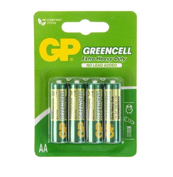 Батарейка GP GreenCell R6 AA BL4 Heavy Duty 1.5V