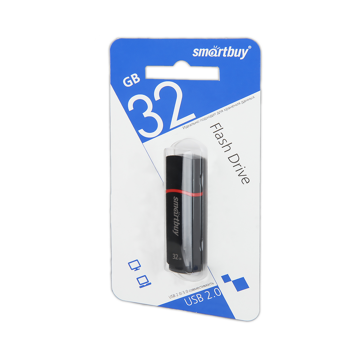 USB накопитель 32 GB Smart Buy Crown Black COMPACT