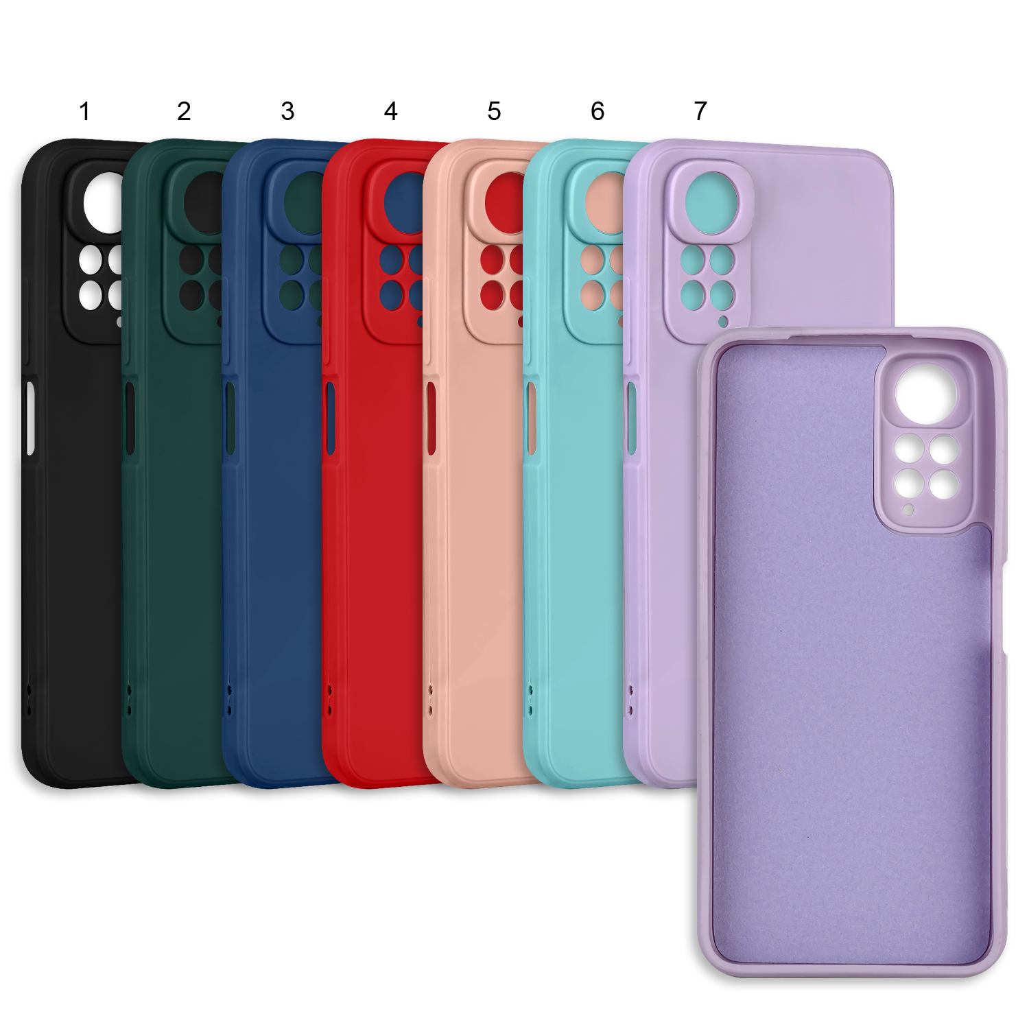 Чехол Xiaomi Note 11 цветной силикон