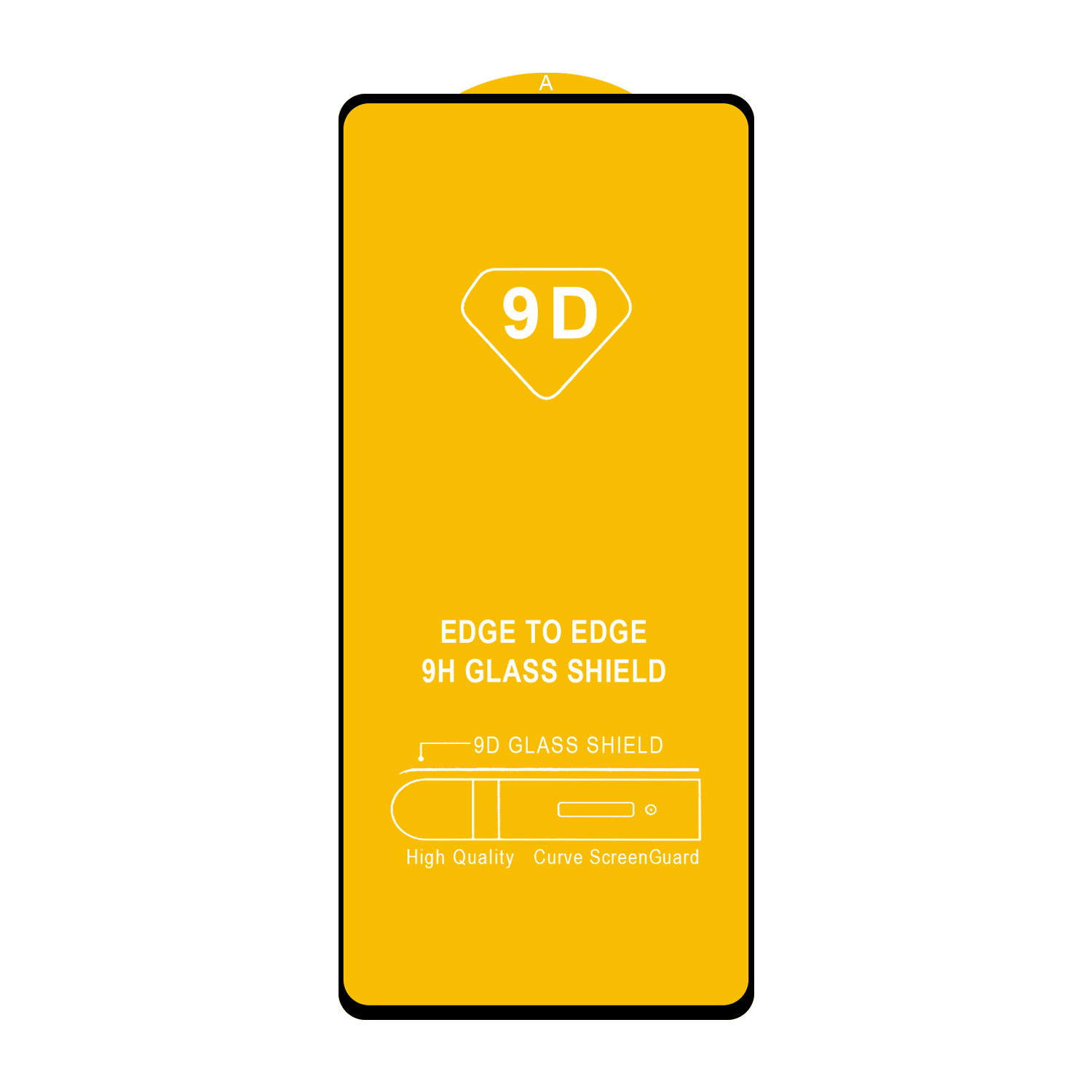 Защитное стекло Samsung A71/A72 с рамкой 9H Full Glue без упаковки