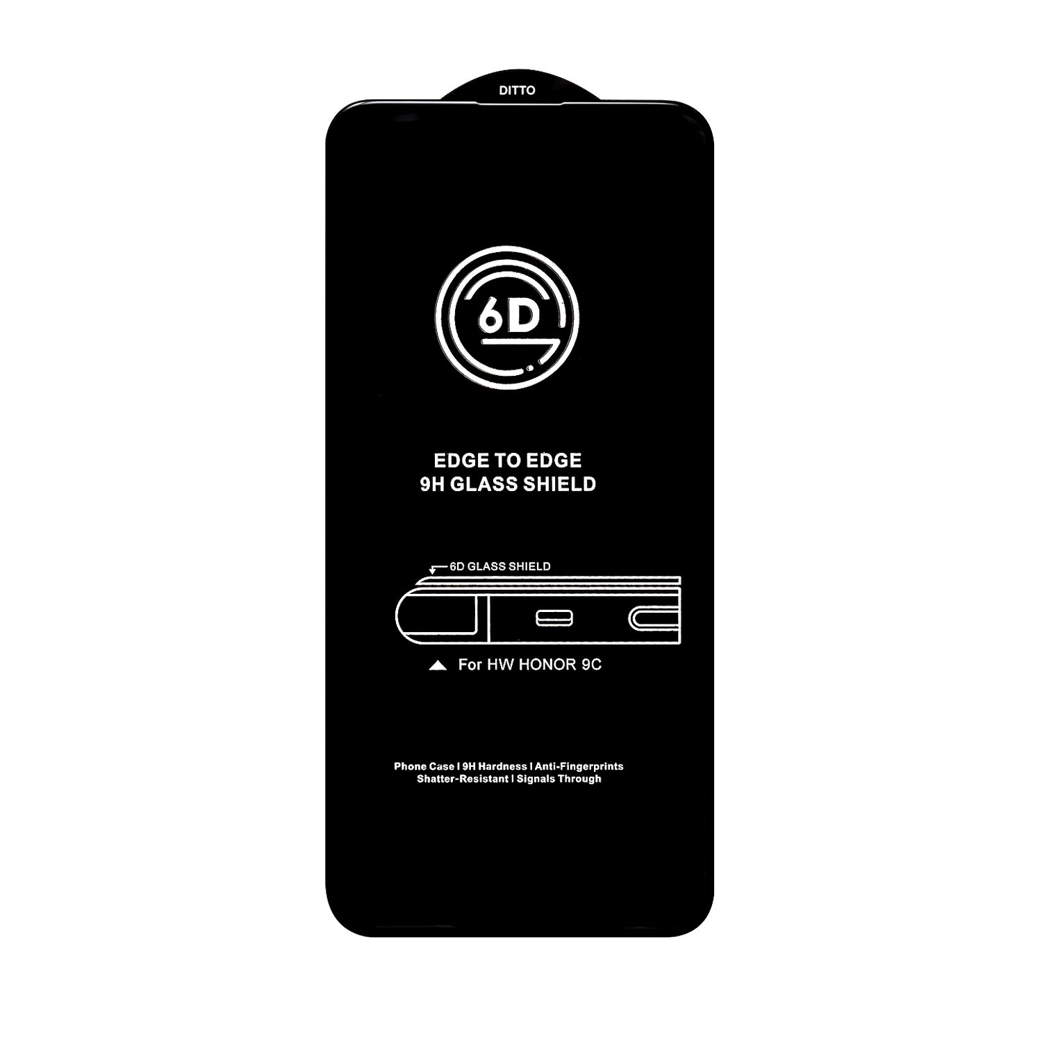 Защитное стекло Huawei P40 Lite/Honor 9C Black 6D без упаковки