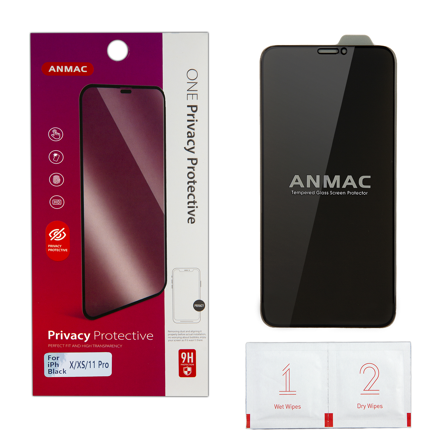 Защитное стекло iPh X/XS/11 Pro Anmac Privacy 