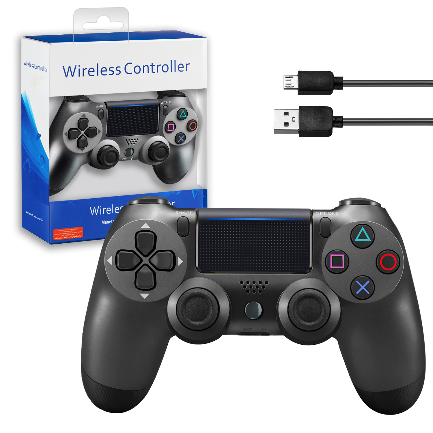Джойстик PS4 DualShock беспроводной AA серый (no logo)