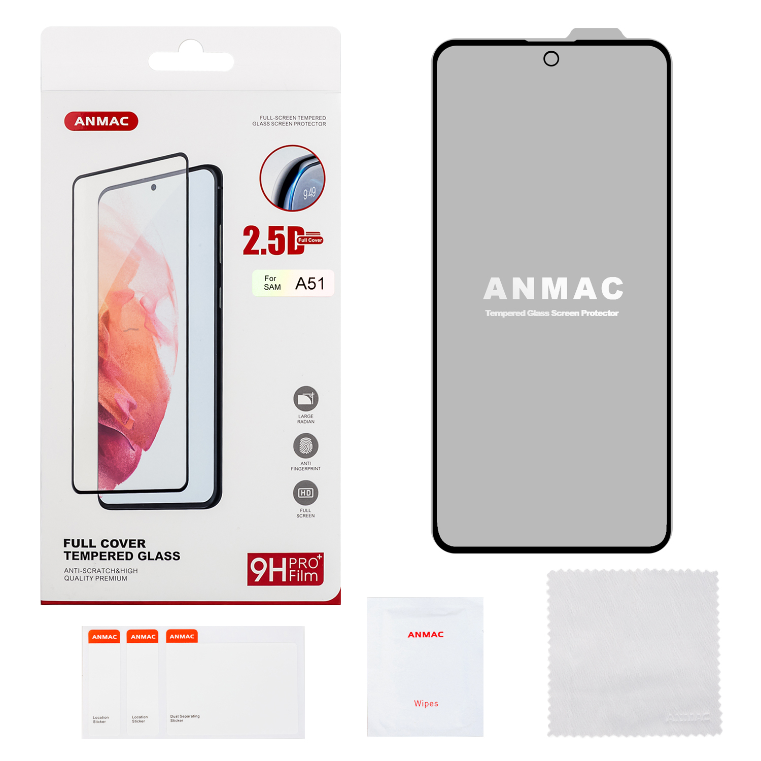 Защитное стекло Samsung A51 Full Cover ANMAC Арт.1137346