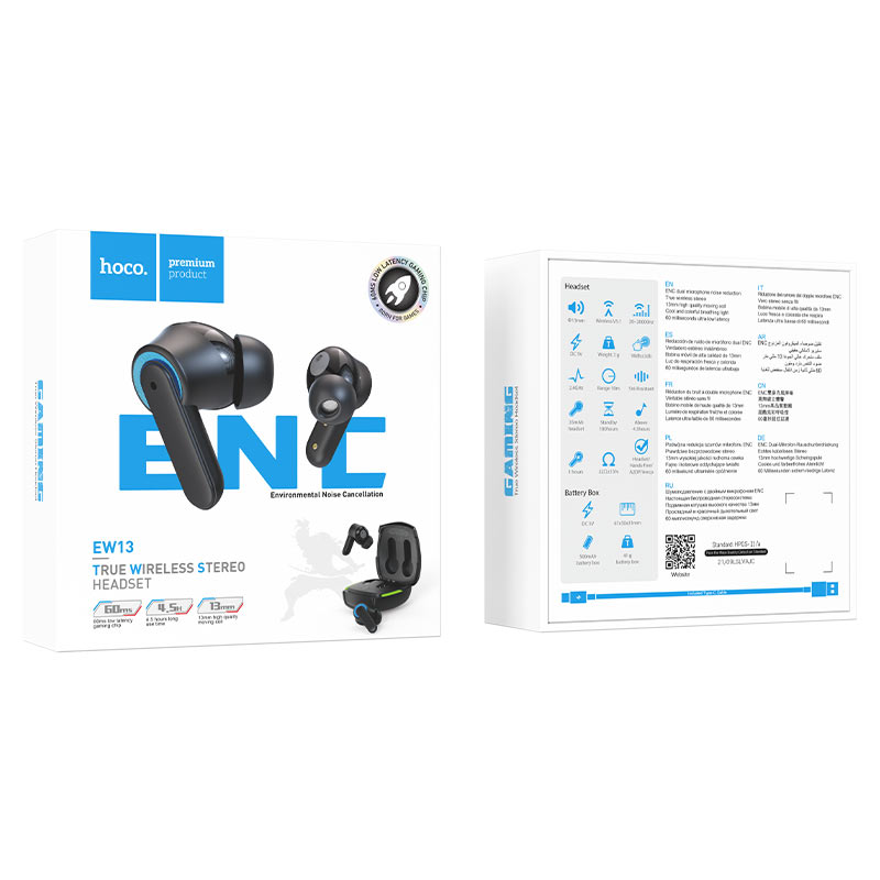Гарнитура EW13 Bluetooth True Wireless Stereo Headset HOCO черная