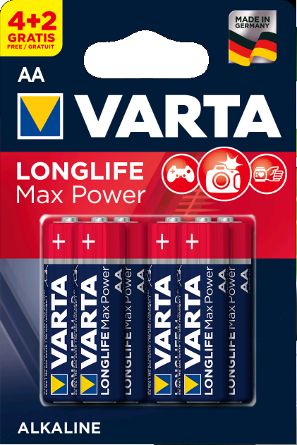 Батарейка Varta MAX TECH LR6 AA BL4+2 Alkaline 1.5V (4706) (6/60/300)
