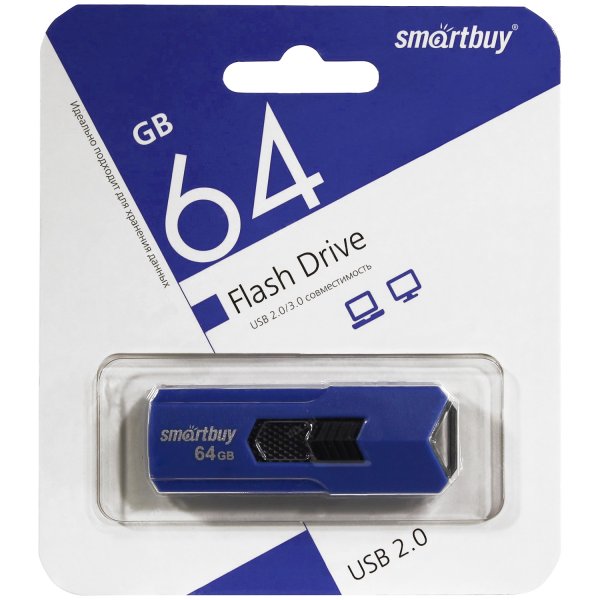 USB накопитель 64 GB Smart Buy Stream Blue 