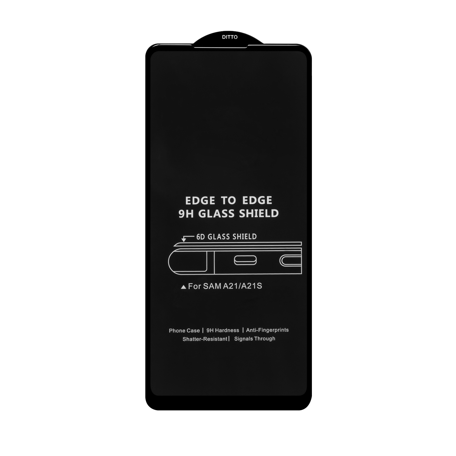 Защитное стекло Samsung A21/A21S Black 6D без упаковки