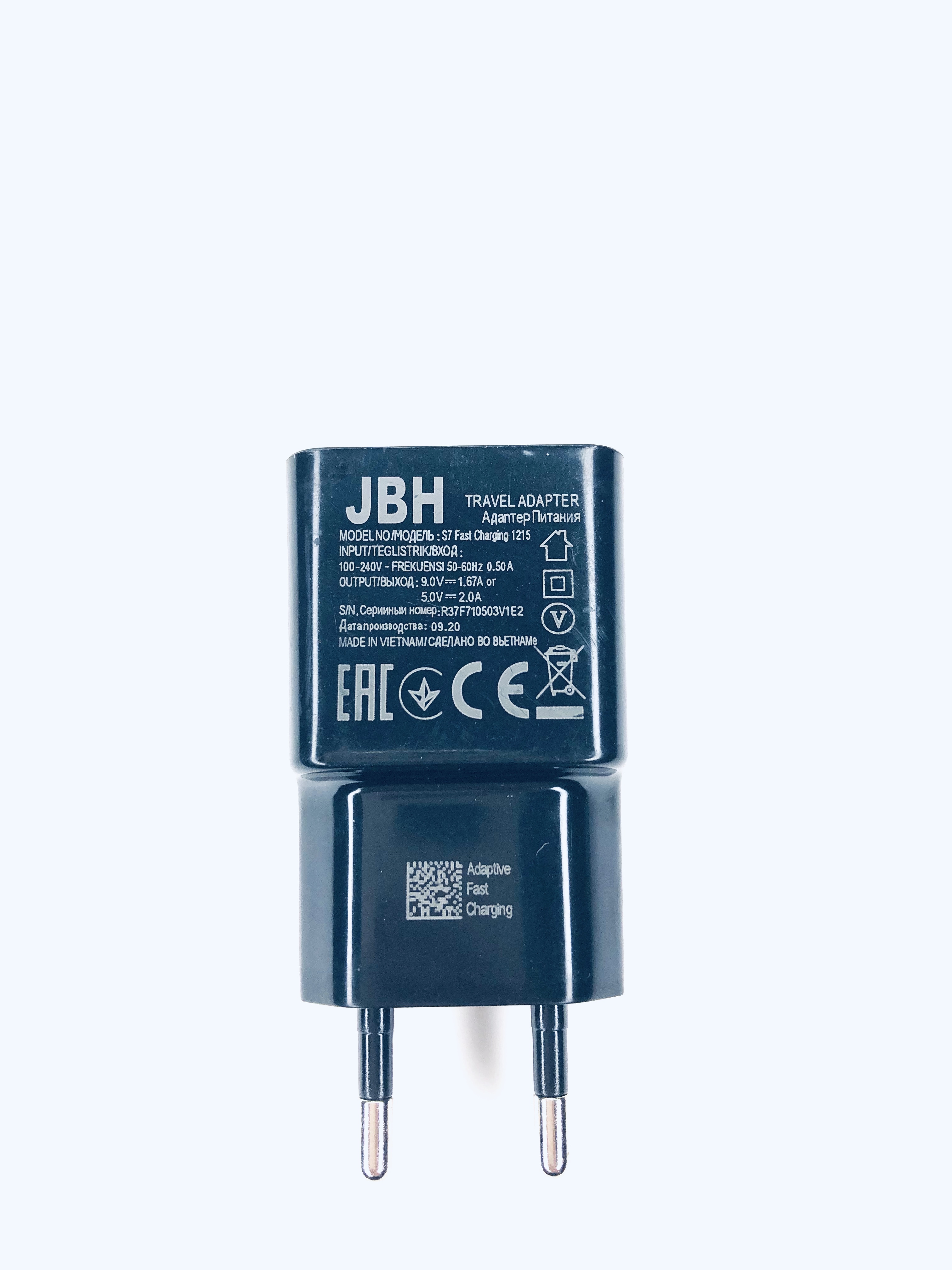 Переходник СЗУ на USB 2A S7 Fast Charger QC 3.0  JBH черный