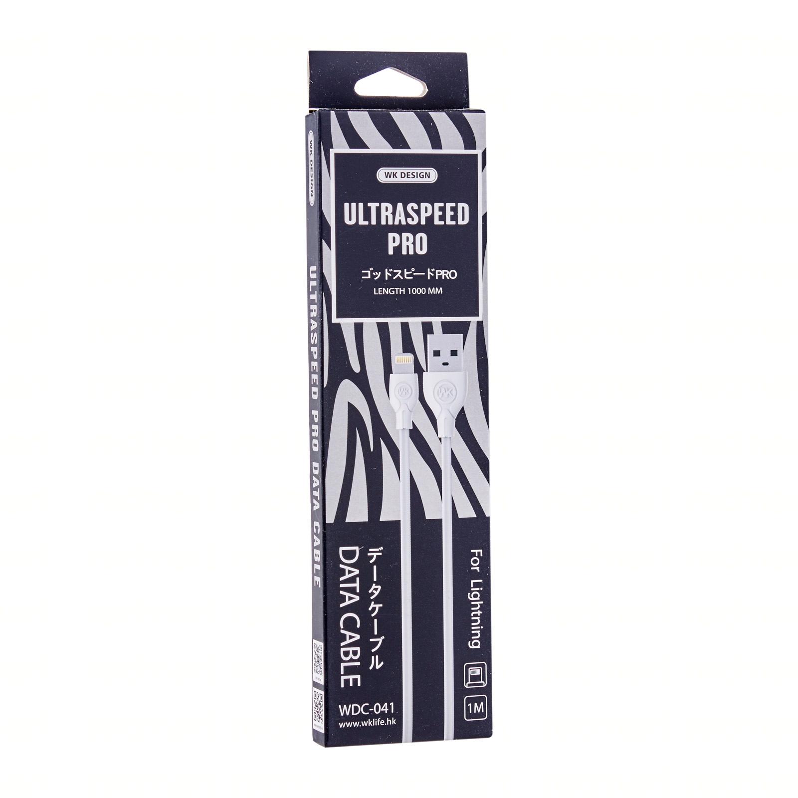 Кабель USB Lightning 1m WDC-041 WK Ultra Speed белый