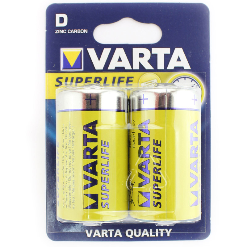 Батарейка Varta SUPERLIFE R20 D BL2 Heavy Duty 1.5V