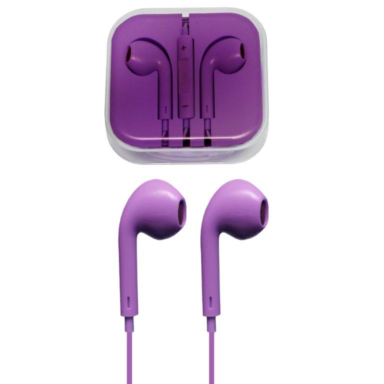 Наушники iPh 5 цветные фиолетовые