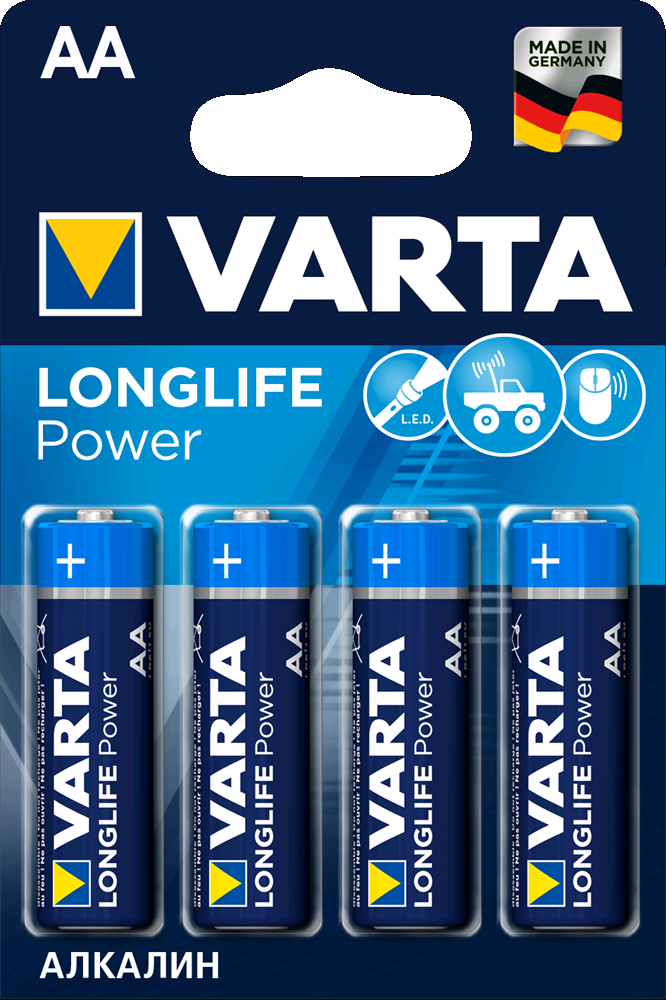 Батарейка Varta LONGLIFE LR6 AA BL4 Alkaline 1.5V (4106)