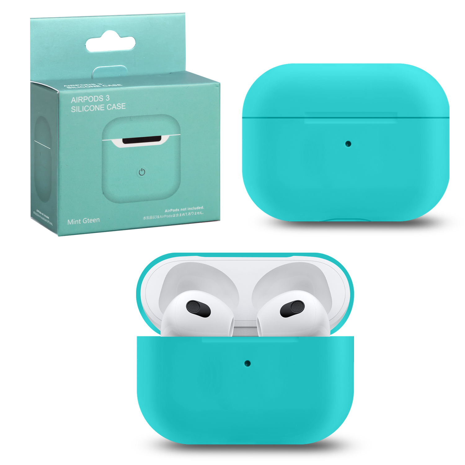 Чехол APods 3 Silicone mint green