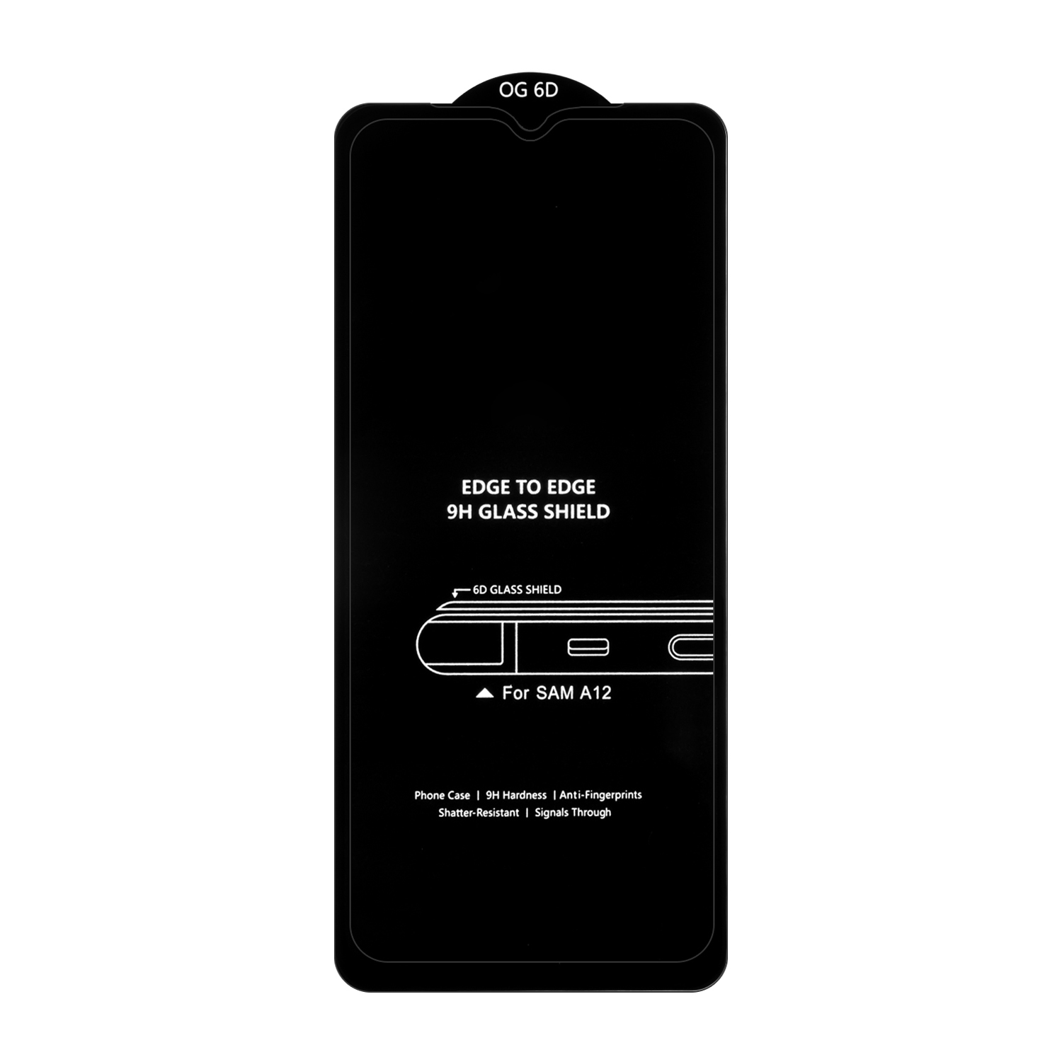 Защитное стекло Samsung A02/A02S/A12 6D без упаковки