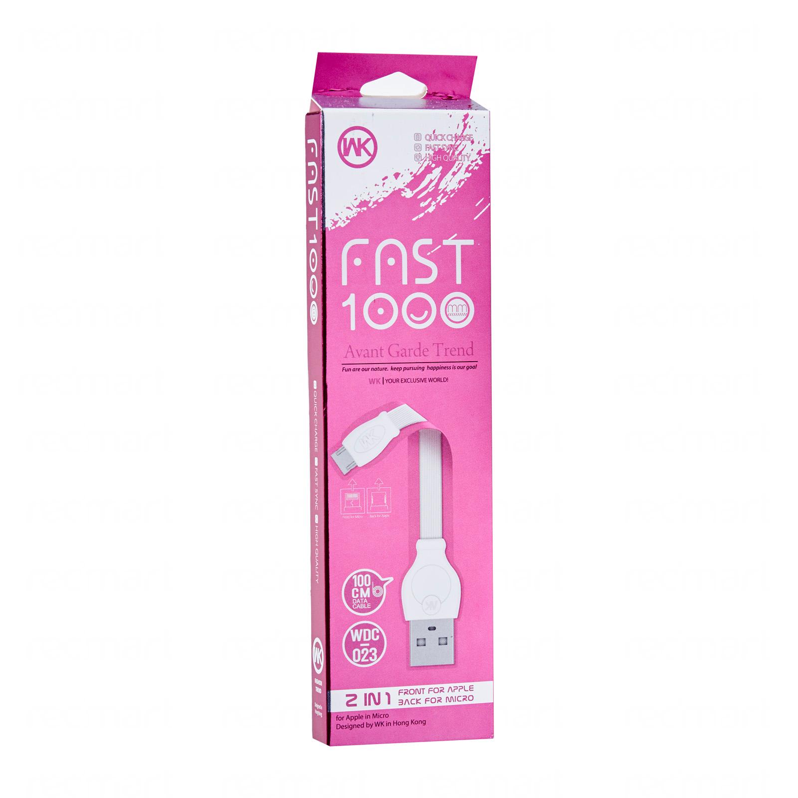 Кабель USB Micro USB 1m WDC-023 Fast WK Design белый
