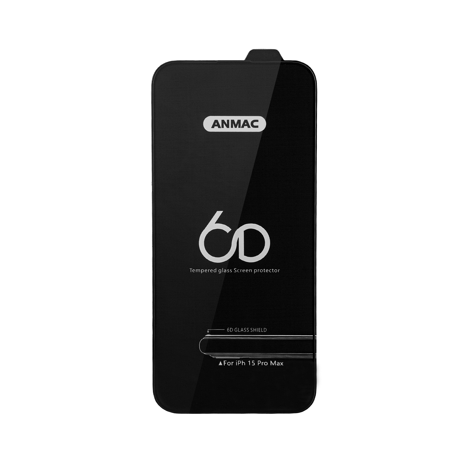 Защитное стекло iPh 15 Pro Max Anmac 6D Black без упаковки Арт.1137445
