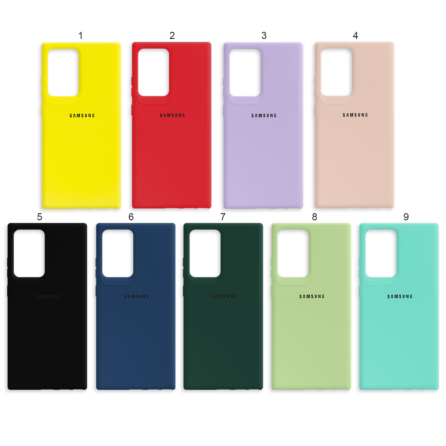 Чехол Samsung Note 20 Ultra цветной силикон