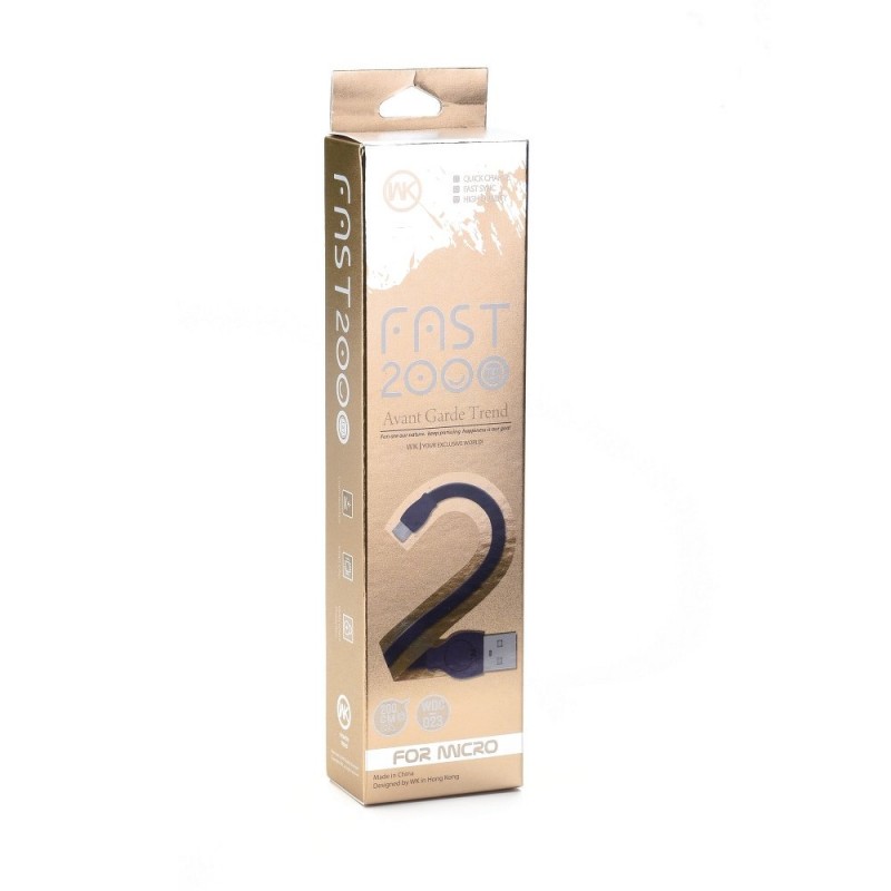 Кабель USB Micro USB 2m WDC-023 Fast WK Design черный