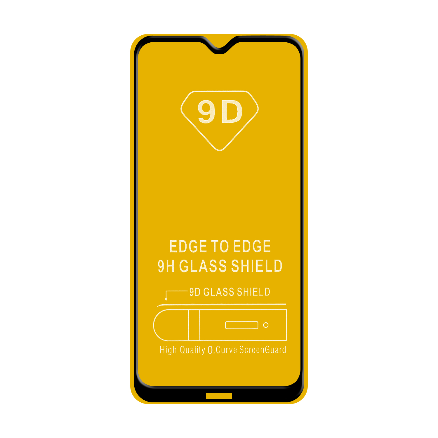 Защитное стекло Xiaomi Redmi 8/8А с рамкой 9H Full Glue без упаковки черное