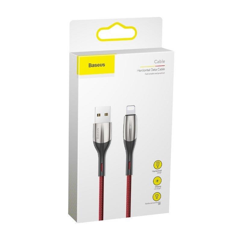 Кабель USB Lightning 2m 1.5A Horozontal Data Cable Baseus красный CALSP-C09