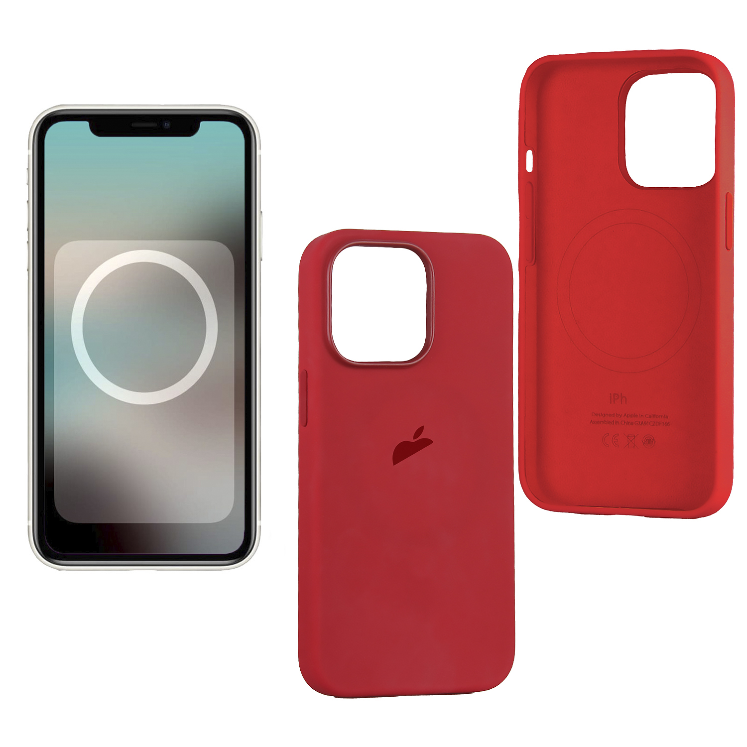 Чехол iPh 13 Pro Max Silicon Case 100% ORG Red (MagSafe + анимация NFC) c LOGO