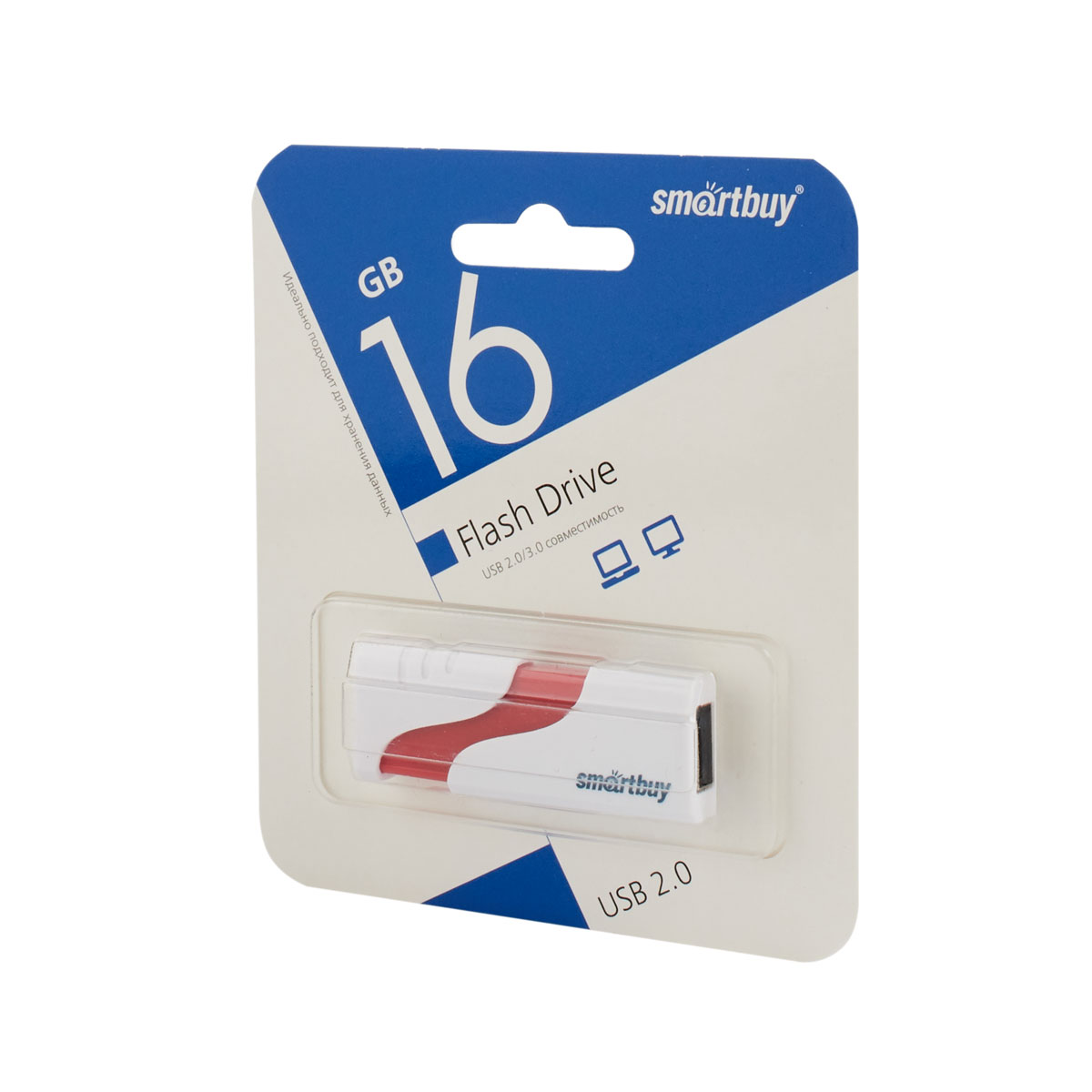 USB накопитель 16 GB Smart Buy Hatch White