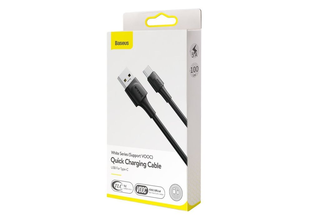 Кабель USB Type-C 1M 5A Quick Charging Cable Vooc Baseus черный