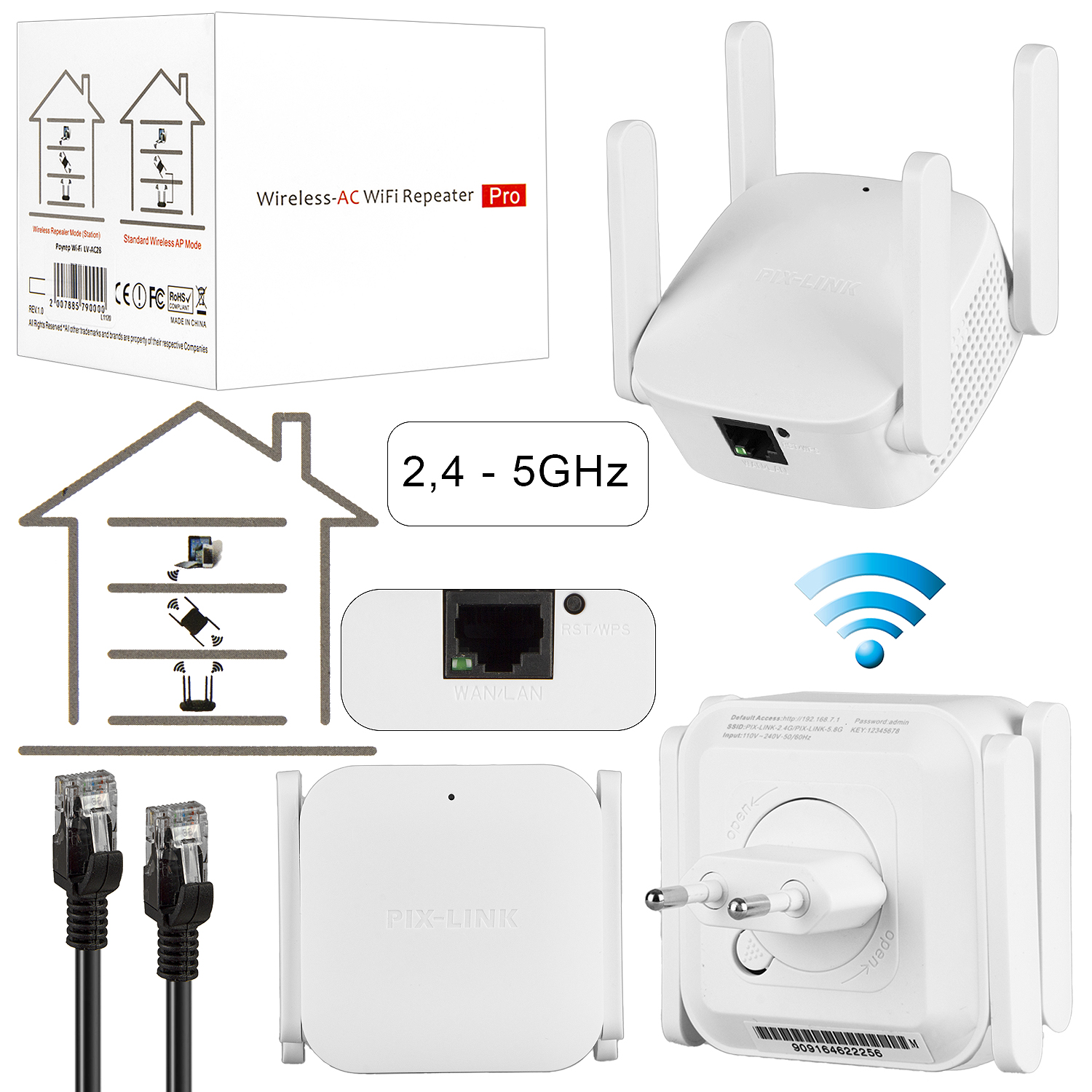 Усилитель Wi-Fi 2.4G\5G  LV-AC28 Белый