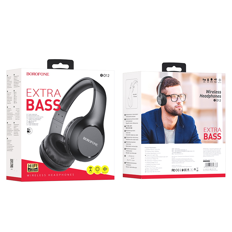 Наушники BO12 Bluetooth Borofone черные