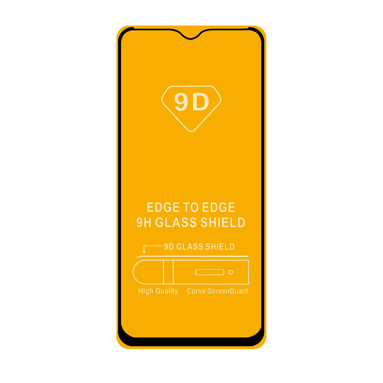Защитное стекло Xiaomi Redmi 9 с рамкой 9H Full Glue без упаковки черное