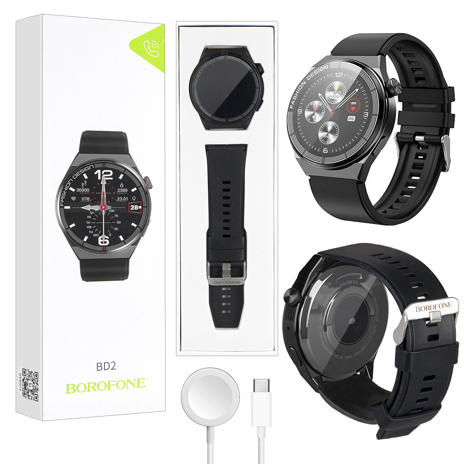 Часы smart watch BOROFONE BD2 черный