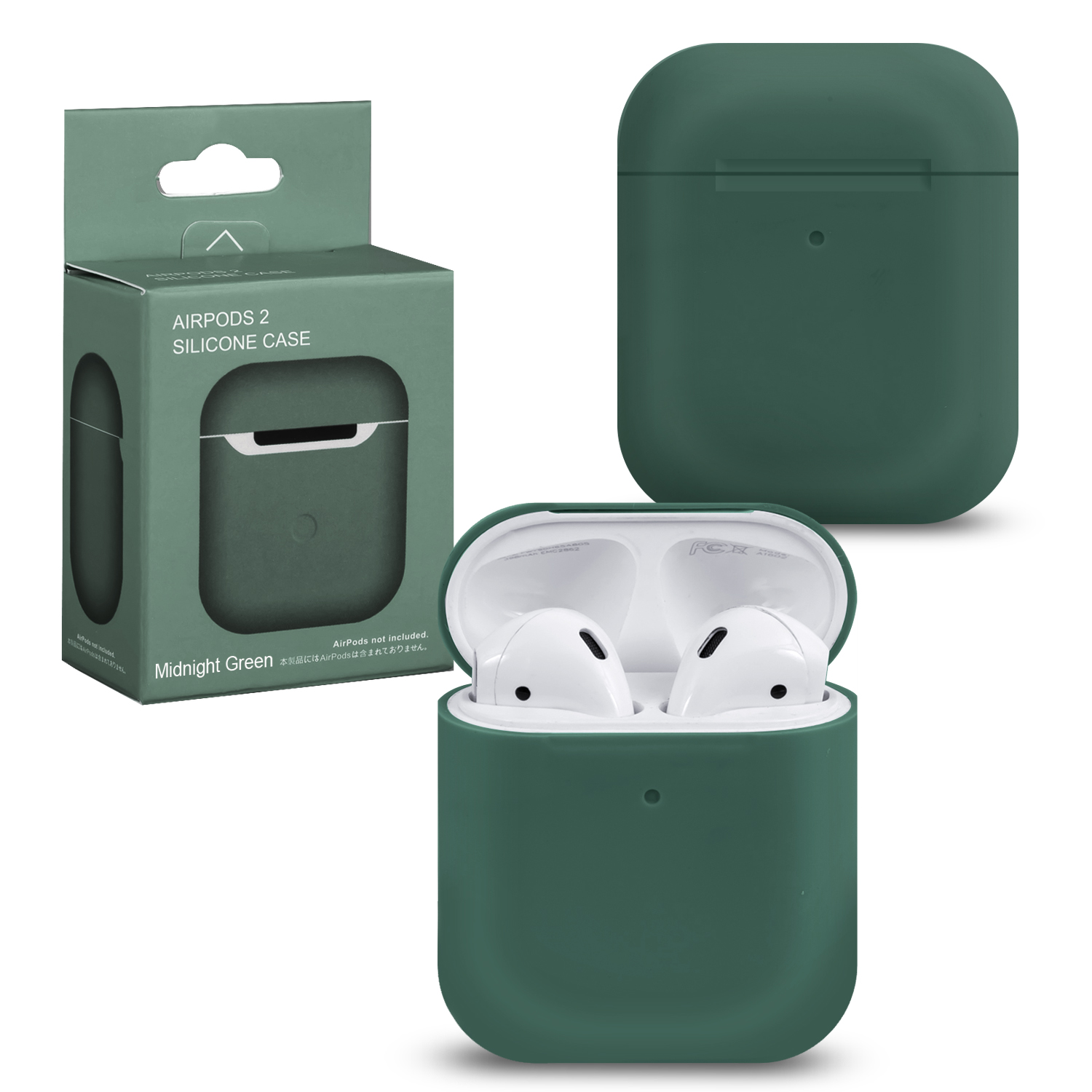 Чехол APods 1/2 Silicone Midnight Green #21 