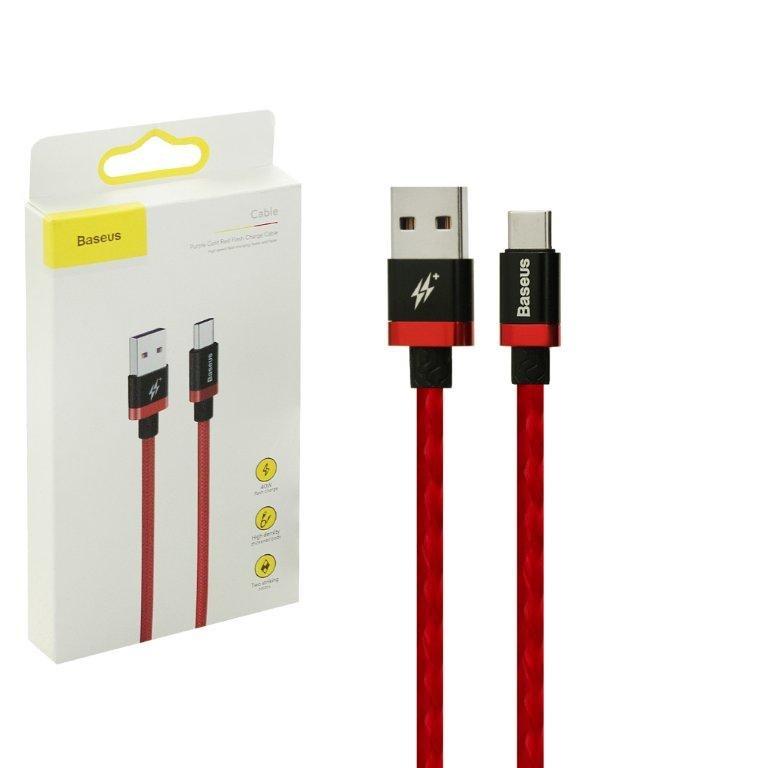Кабель USB Type-C 2M 5A Cafule HW Quick Charging Cable Baseus красный