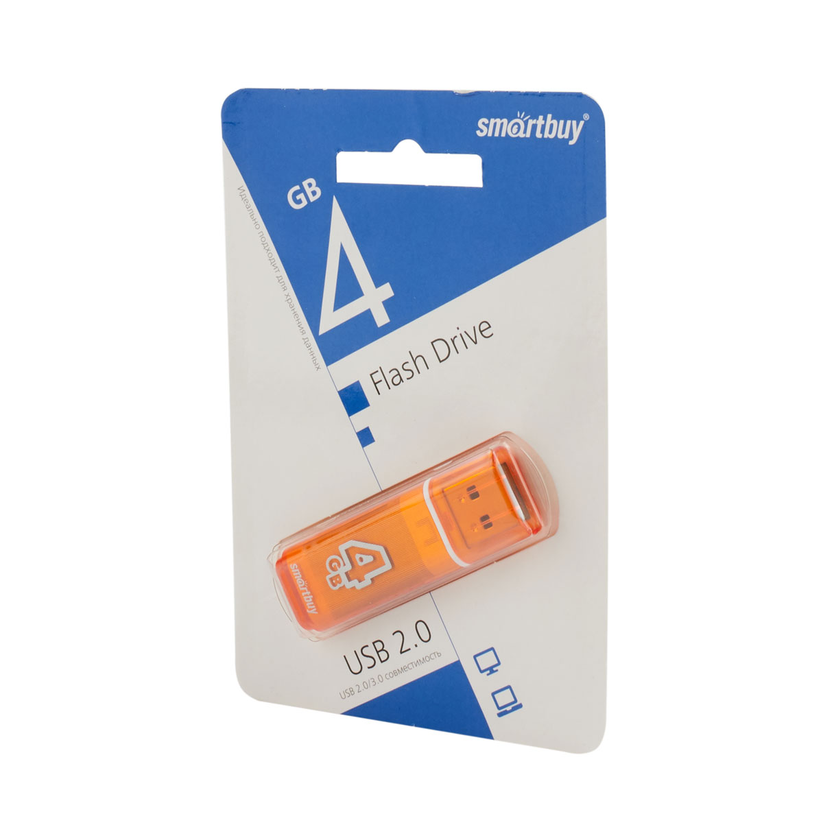 USB накопитель 4 GB Smart Buy Glossy series Orange