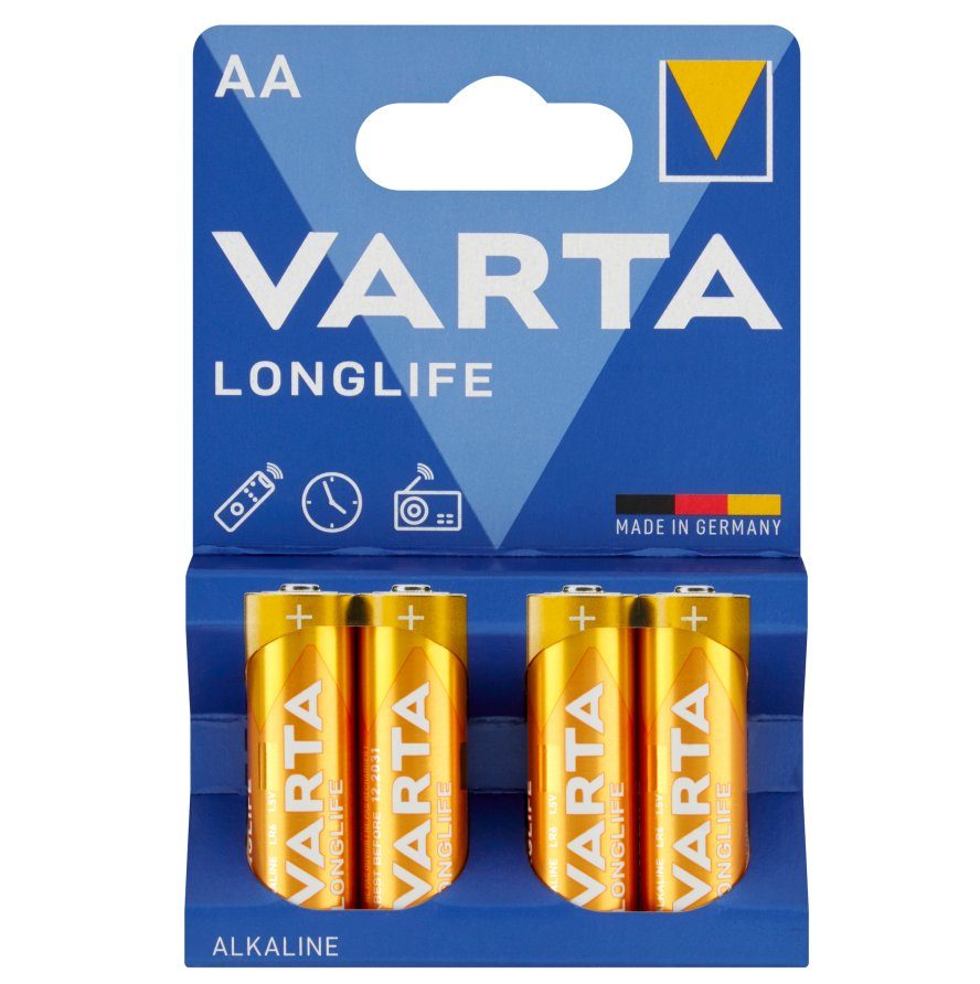 Батарейка Varta LONGLIFE LR6 AA BL4 Alkaline 1.5V (4106) (4/80/400)