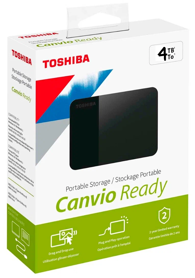 HDD внешний 2,5" 4TB Toshiba Canvio Ready USB 3.2