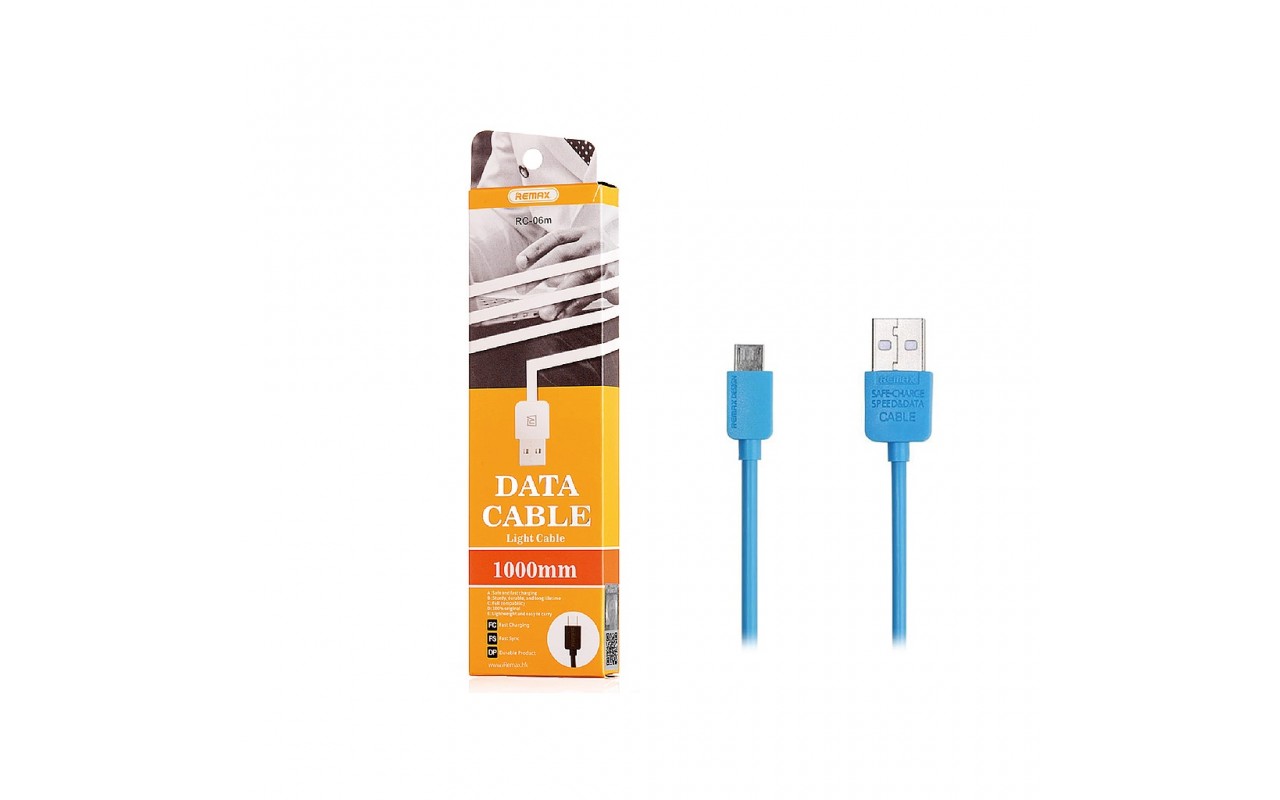 Кабель USB Micro USB 1m Remax синий 