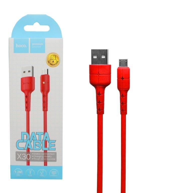 Кабель USB Micro USB X30 1M 2.4A HOCO красный