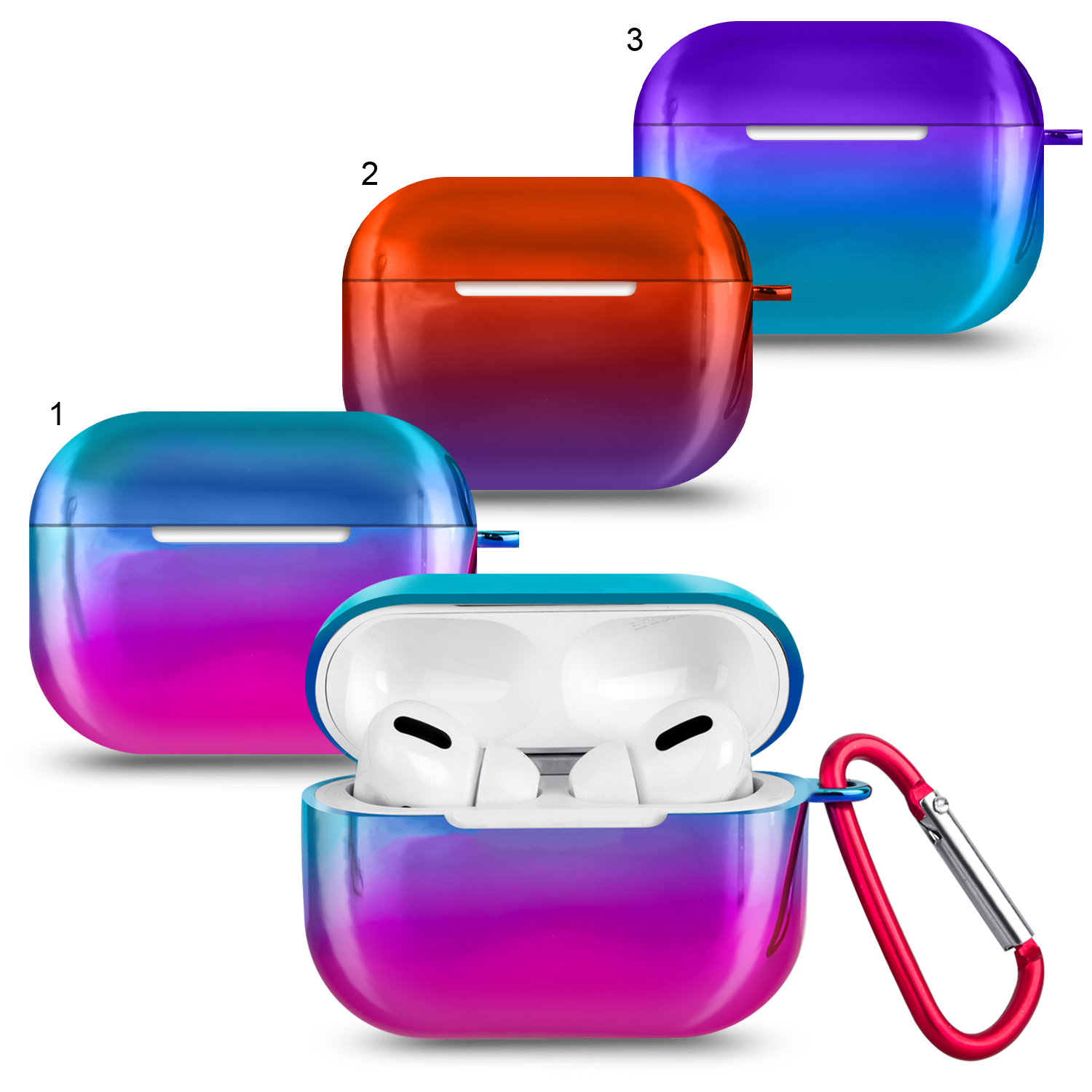 Чехол Apods Pro глянцевый радуга
