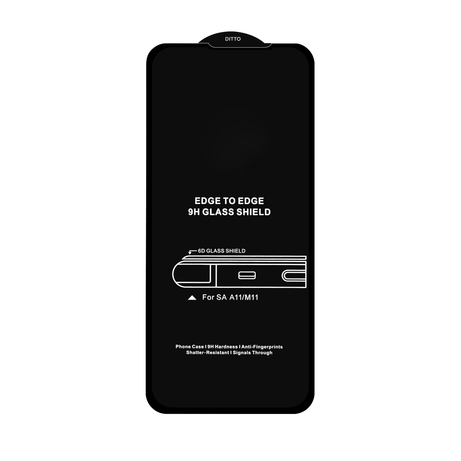 Защитное стекло Samsung A11/M11 Black 6D без упаковки